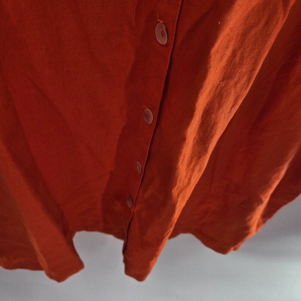 Vintage Caran New York Orange Linen/Cotton Sleeveless Mini Dress Size 3x - Picture 8 of 15